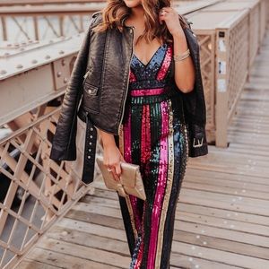 XL Express Multicolor Sequin Jumpsuit (stretchy)